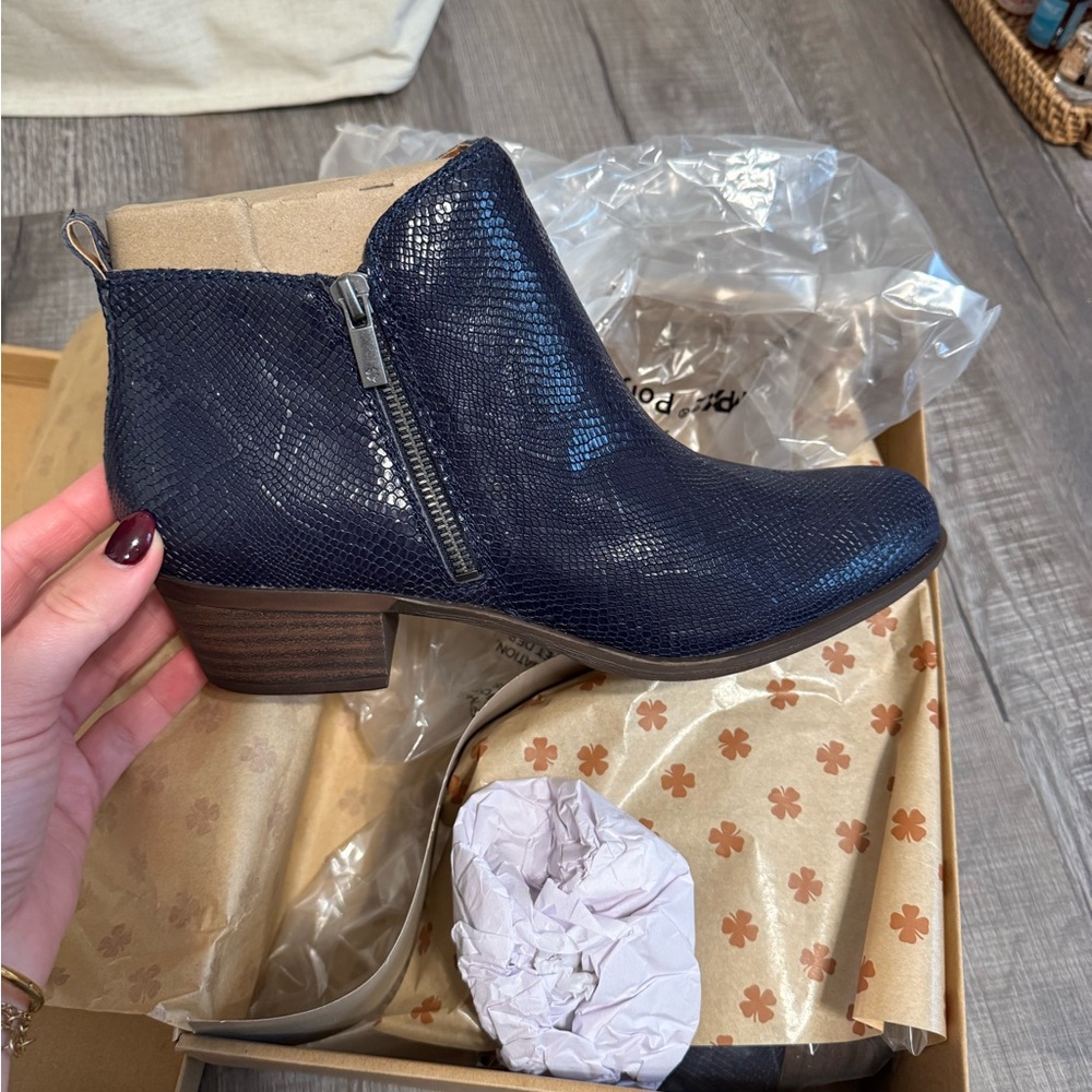 Navy Blue Lucky Brand Ankle Boots